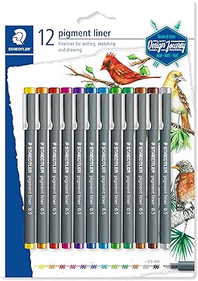 Stedtler 30805sbk12 marqueurs pigmentaires - couleurs assorties, 0,5 mm (paquet de 12)