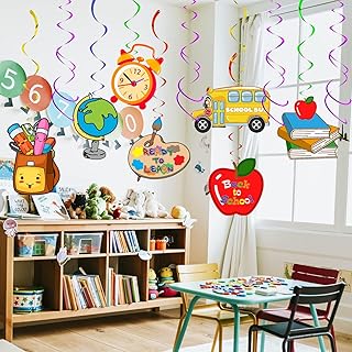 36 pièces de décorations de rentrée scolaire avec motif tourbillons suspendus premier jour