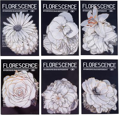 120 pièces autocollants imperméables à grandes fleurs noires et blanches avec lignes holographiques