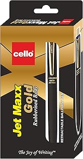 Stylo à bille cello jet max gold - paquet de 6 (bleu)