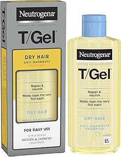 Neutrogena t/gel shampoing antipelliculaire pour cheveux secs, mélange, jasmin, 250 ml