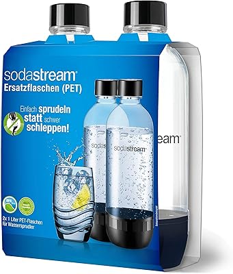 Bouteilles de carbonatation sodastream 1 litre noir (pack double)