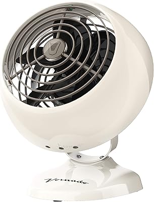 Mini ventilateur de circulation d'air personnel vornado vintage classic, blanc antique - base
