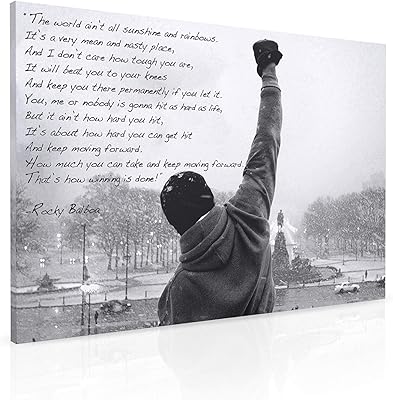 Impression sur toile mojom rocky balboa | art mural et citation de motivation