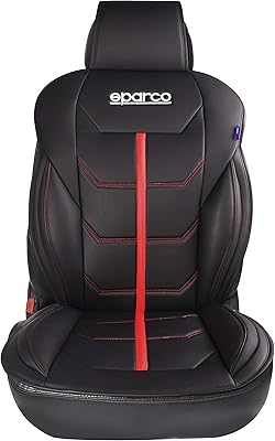 Coussin de siège universel en pvc sparco ferrara pour dossier, rouge, sps414rd