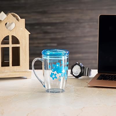 Tasse acrylique royalford 350 ml avec couvercle - vert [rf5656]