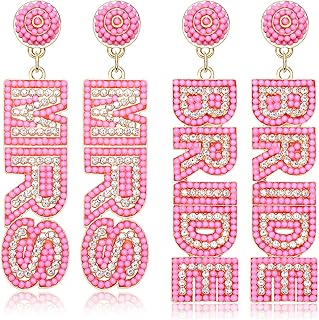Ensemble de boucles d'oreilles de mariée et de dame, boucles d'oreilles de mariée