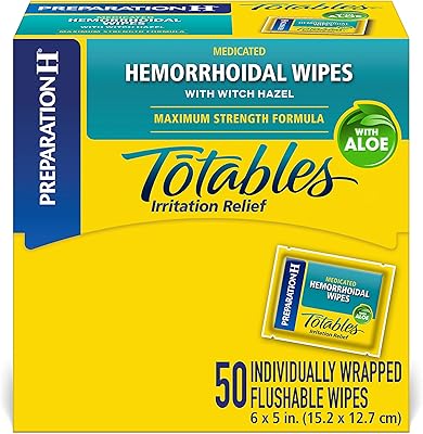 H total tables lingettes de drainage des hémorroïdes à l'hamamélis pour soulager les irritations cutanées - 50 lingettes. Diaytar : Votre allié pouvoir d'achat au quotidien