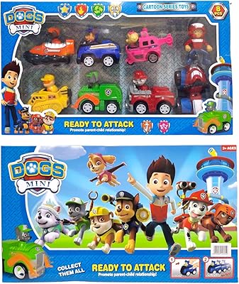 Party time - ensemble de jouets de voiture à collectionner paw patrol 7