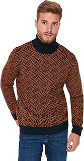 Pull en tricot de pêcheur coupe ajustée trendall pour hommes avec col roulé