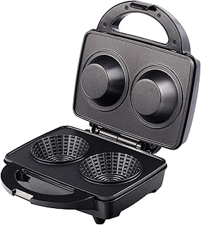 Sonashi swm-867 gaufrier double tasse avec poignée cool touch, enrouleur de cordon, facile