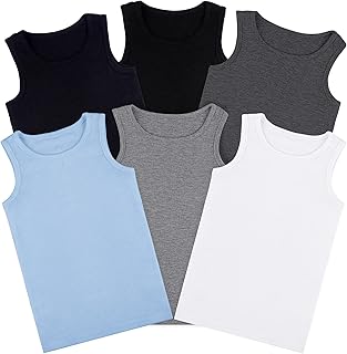 6 pièces de maillot de corps doux sans manches pour enfants, garçons