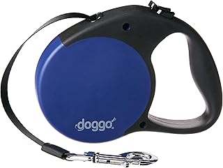 Laisse rétractable doggo pour usage quotidien, longueur 5 mètres, l, bleu