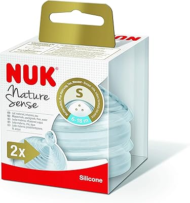 Tétine en silicone nuk naturesense, taille s 6-18 mois, lot de 2