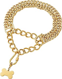 W-w collier de chaîne pour chien en or à vie collier de marche