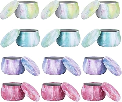 Paquet de 12 bougies vides avec couvercles, bougies de voyage portables de 4,5