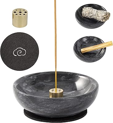 Porte-encens fasolahome magnifique brûleur d'encens en marbre naturel pour la méditation