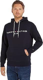 Sweat à capuche à manches longues avec logo de la marque brodé tommy