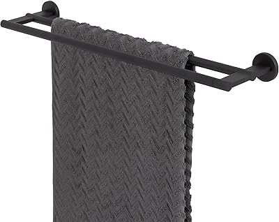 Porte-serviettes double tiger noon, noir, 59,6 x 4,9 x 12,4 cm