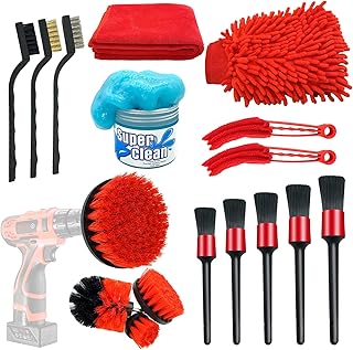 Kit de nettoyage de voiture 17 pièces, kit d'outils de nettoyage de voiture