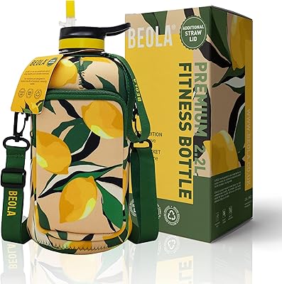 Bouteille d'eau de sport beola d'un demi-gallon de 22 l avec couvercle