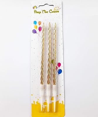 Party time - 3 pièces. bougies d'anniversaire en spirale dorées de couleurs assorties