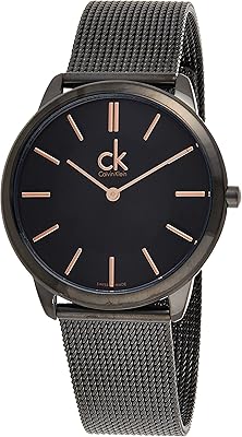 Montre à quartz pour homme calvin klein affichage analogique et bracelet en acier