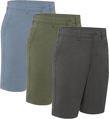 Lot de 2/3/4 shorts hybrides de golf décontractés pour hommes, robe classique, devant