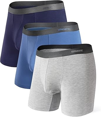 Sous-vêtements classiques en bambou doux et respirants pour hommes, sous-vêtements à double poche