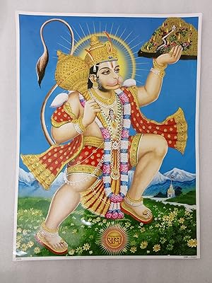 Affiche de portrait du seigneur shri hanuman ji, décoration murale puja pour la maison,