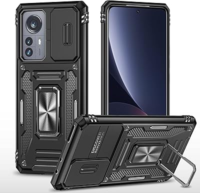 Housse de caméra coulissante pour xiaomi mi 12 pro, béquille avec anneau magnétique