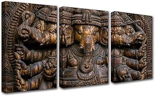 Tococo 3 pièces toile murale dieu hindou ganesha pour décoration de salon