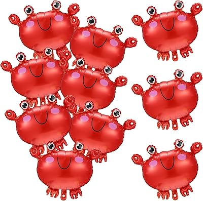 10 pièces ballons de crabe en aluminium d'animaux de l'océan gros poissons dessin