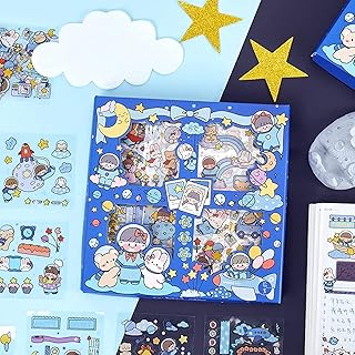 Ensemble d'autocollants, 100 feuilles d'autocollants mignons pour scrapbooking, autocollants de lettres de fille