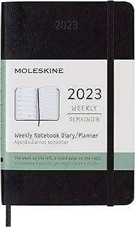 Agenda hebdomadaire classique 12 mois moleskine 2023 couverture souple poche
