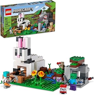 Lego minecraft the rabbit ranch 21181 kit de construction, ensemble de jeu bunny