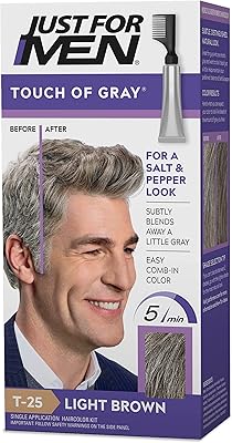 Coloration cheveux gris pour hommes, châtain clair (paquet de 2)