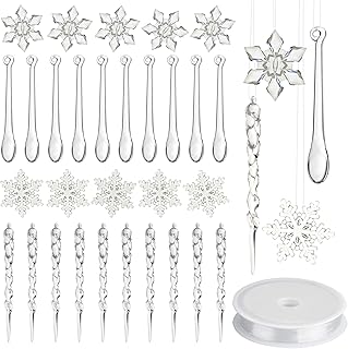 Ensemble de décorations en cristal acrylique, 40 pièces d'ornements de nouvel an