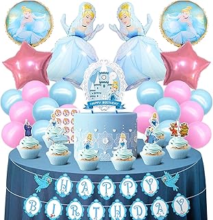 49 pièces de fournitures de fête sur le thème de cendrillon 1 décoration