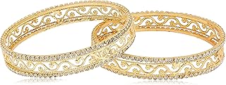 Un superbe bracelet créole plaqué or pour femme parsemé de diamants autrichiens