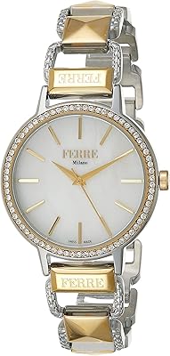 Montre à quartz à trois aiguilles pour femme en acier inoxydable fm1l173m0091, multicolore