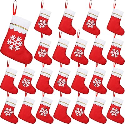 Hiwooii 24 pack chaussettes de noël 9 pouces bas en feutre