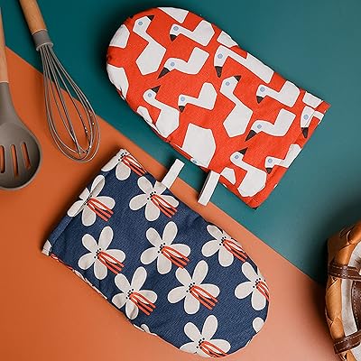 Gants de barbecue en coton résistant à la chaleur pour four et cuisine