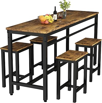 Ensemble de table à manger merris avec 4 pieds en métal, table