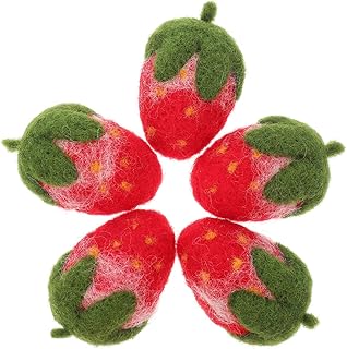 5 pièces accessoires de fraise en feutre ornement de fraise bricolage accessoires