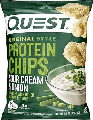 Quest nutrition, chips protéinées de style original, crème sure et oignon, 12 sachets