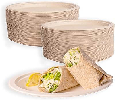 Assiette à déjeuner en papier de bagasse de canne à sucre écologique mulmehë