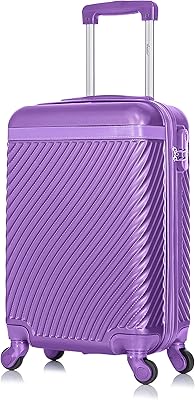 Bagage léger en abs avec 4 roues silencieuses kh1065, violet surligné, sac à