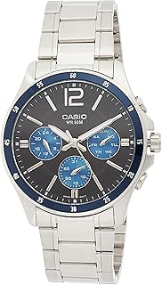 Montre casio pour homme, montre à quartz analogique avec bracelet en acier inoxydable