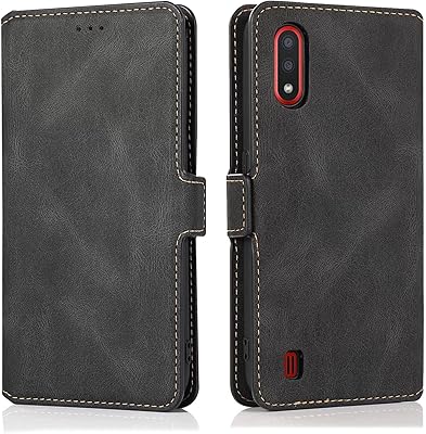Étui en cuir pour samsung galaxy a01 core avec emplacement pour carte